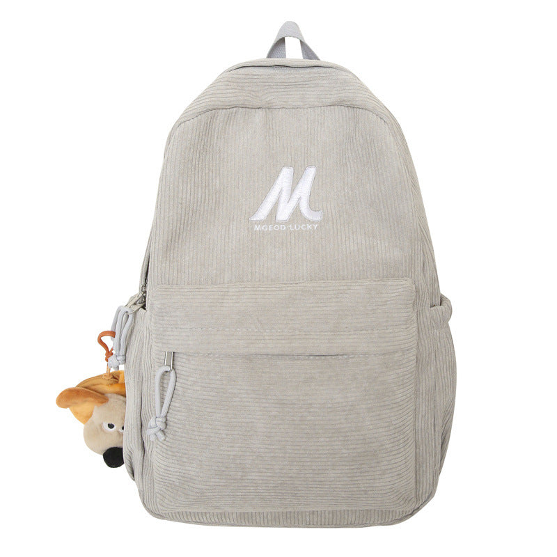 Casual Plush Textured School Backpack Kalsten