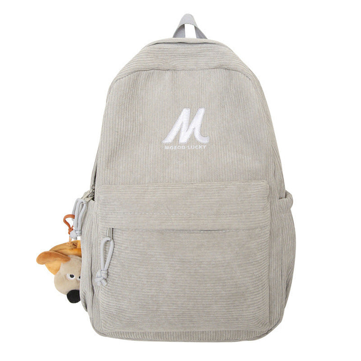 Casual Plush Textured School Backpack Kalsten
