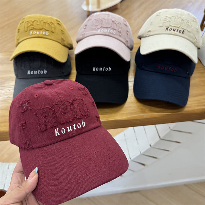 Men's Distressed Embroidered Baseball Cap Kalsten