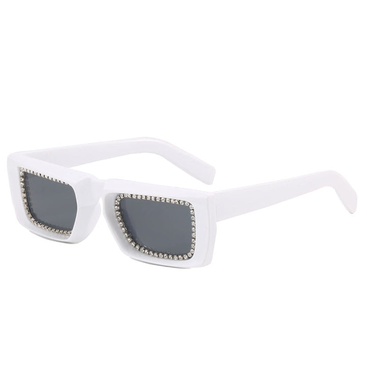 Women extravagant square sunglasses with glittering frame Kalsten