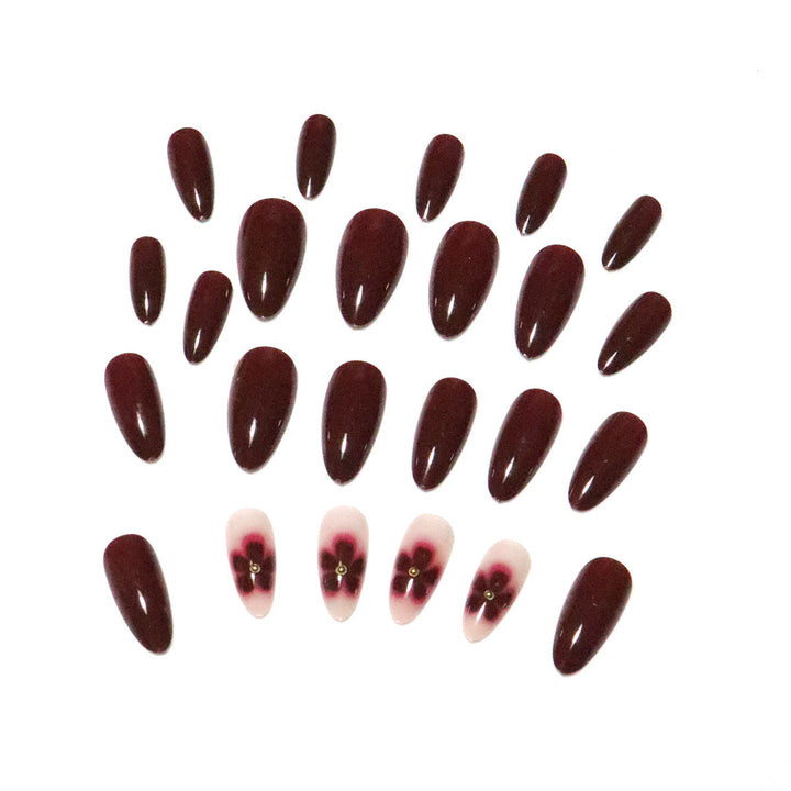 Elegant Floral Design Press-On Nail Art Kalsten