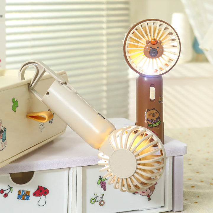 Portable hand fan with cute bear design and LED lighting Kalsten