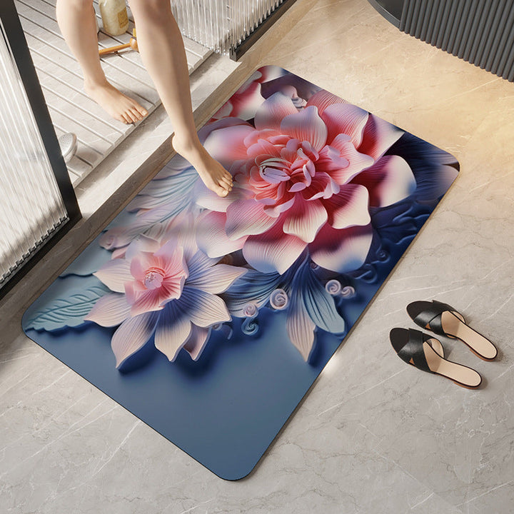Artistic Floral Design Bath Mat Kalsten