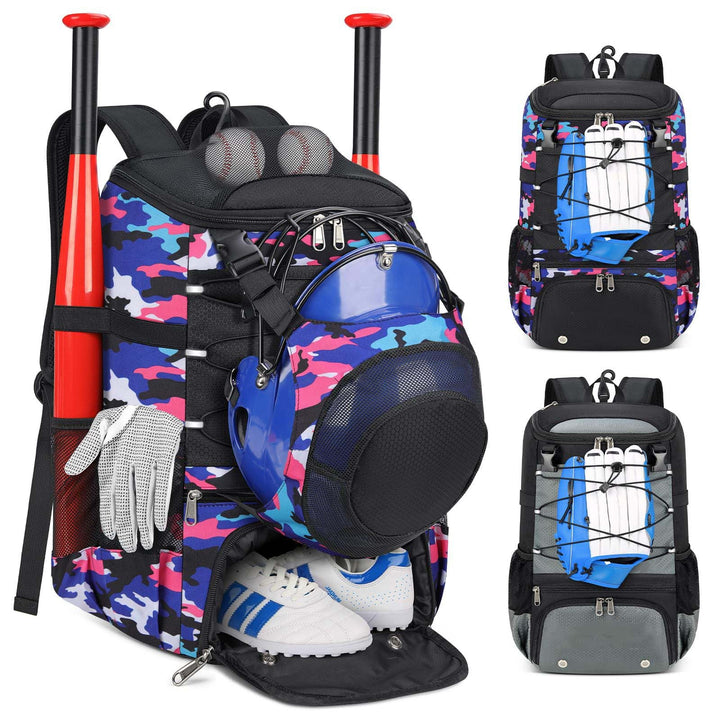 Unisex sporty baseball backpack with special compartments for equipment Kalsten