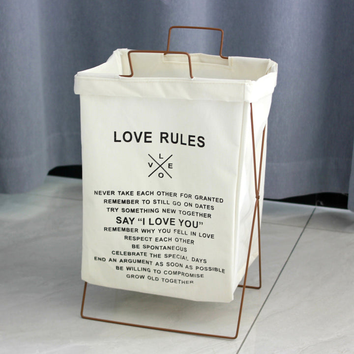 Decorative laundry basket with inspiring quotes Kalsten