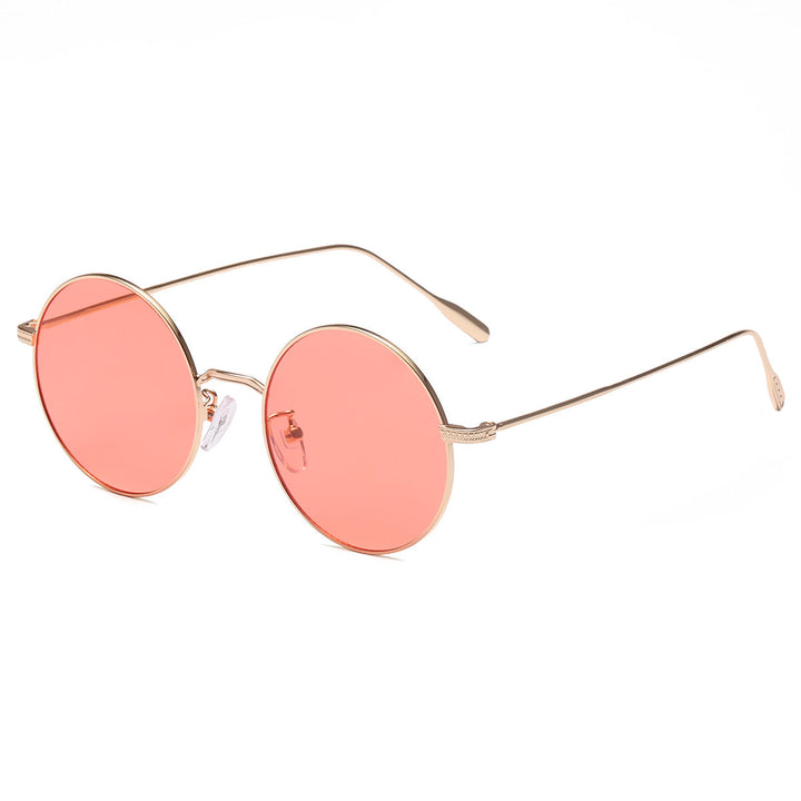 Women's round sunglasses with elegant metal frame and polarized lenses Kalsten