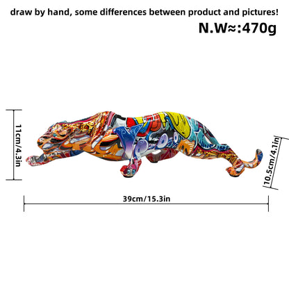 Artistic and colorful animal figure in panther shape Acalora