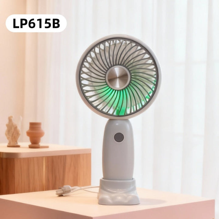 Ladies portable handheld fan with LED lights and ergonomic design Kalsten