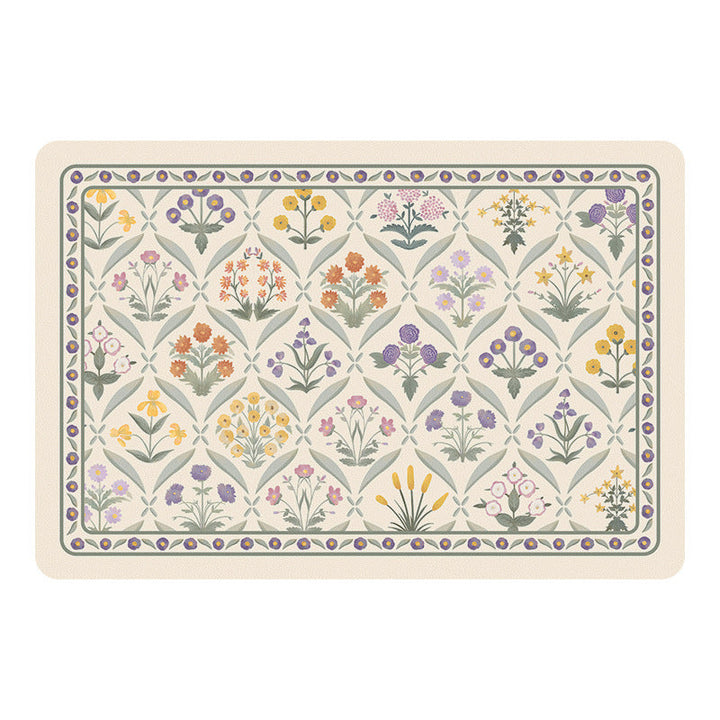 Floral Design Kitchen Mat Kalsten