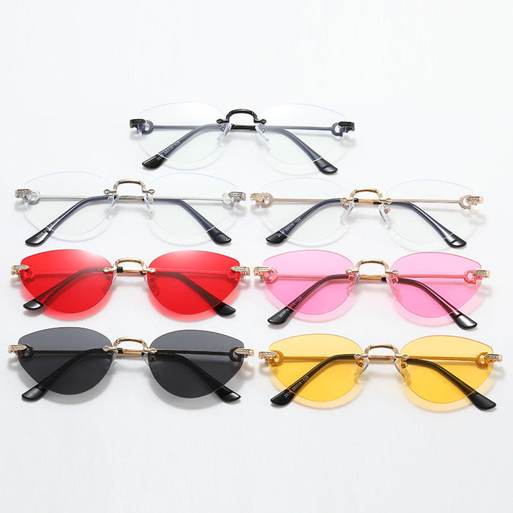 Women Futuristic Half-Frame Sunglasses Kalsten