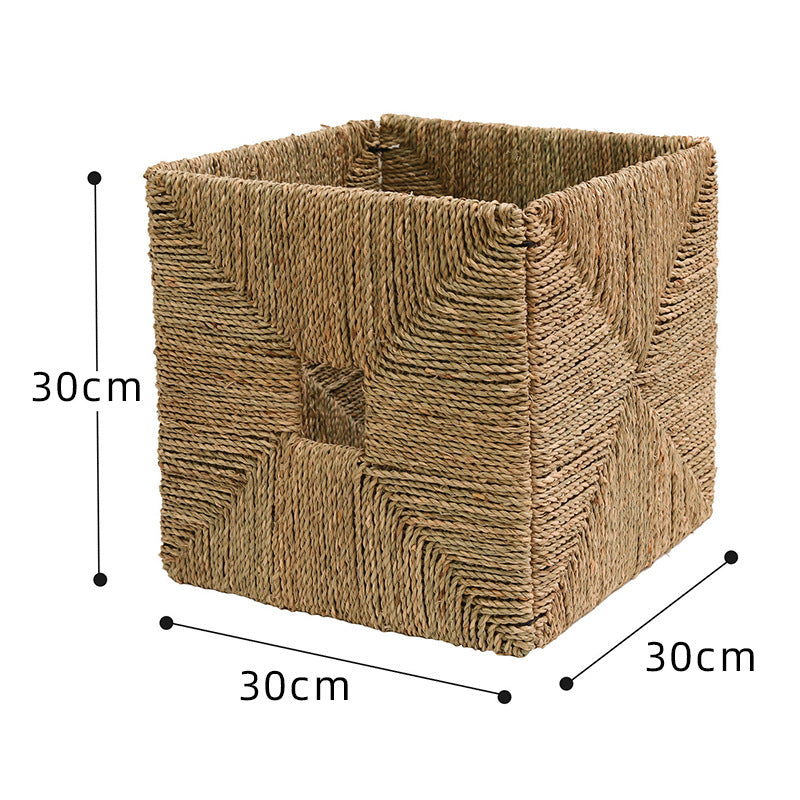 Rectangular storage basket with handwoven design Acalora