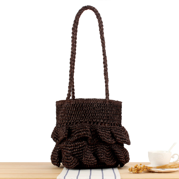Braided backpack bag with stylish ruffle details Kalsten