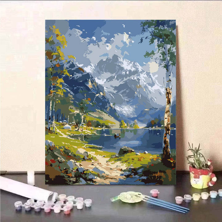 Scenic Mountain Lake Paint by Numbers Kit Kalsten