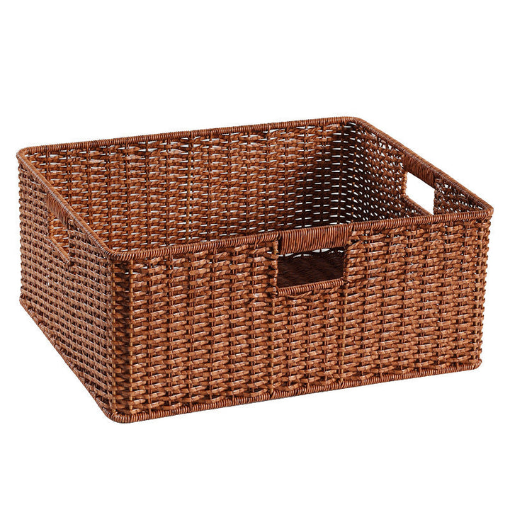 Large Woven Storage Bin with Ergonomic Cutout Handles Kalsten