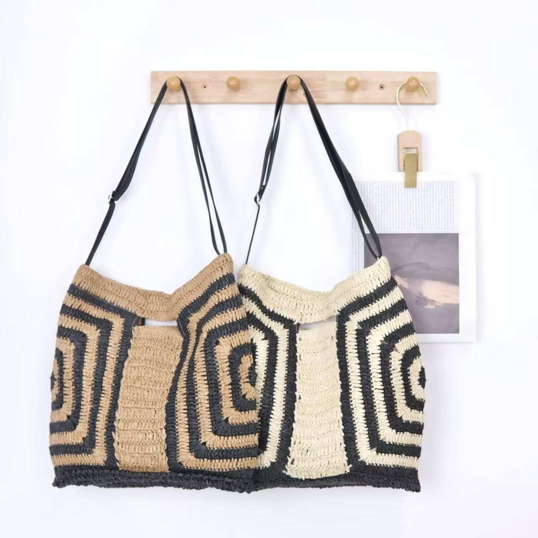 Practical Shopper Bag Made of Natural Material with Graphic Design Kalsten