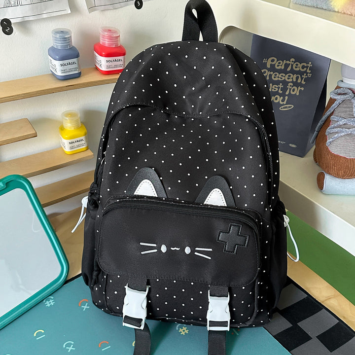 Cute Cat-Themed Durable School Backpack