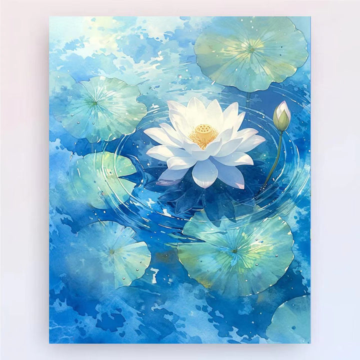 Contemporary Lotus Floral Canvas Art Print Kalsten