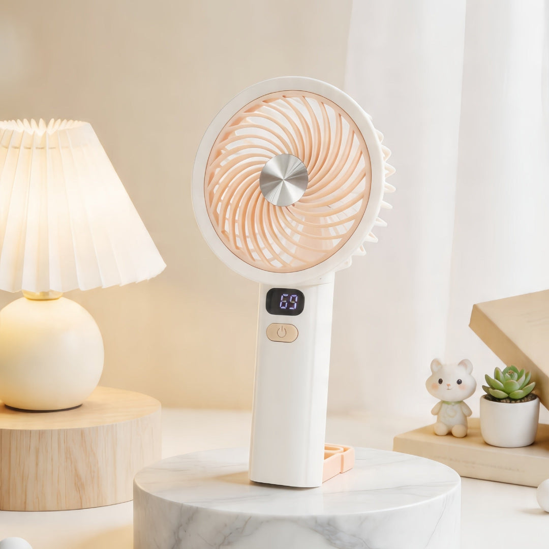Women's Portable Handheld Fan with Digital Temperature Display Kalsten    1782815910