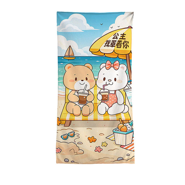 Women's beach towel with vibrant palm motif Kalsten