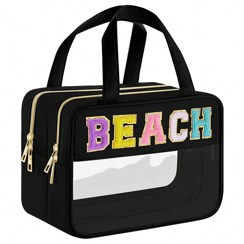 Transparent cosmetic organizer bag with double zipper Kalsten