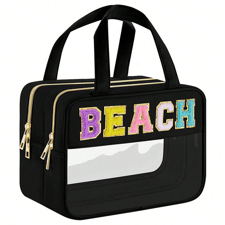 Transparent cosmetic organizer bag with double zipper Kalsten