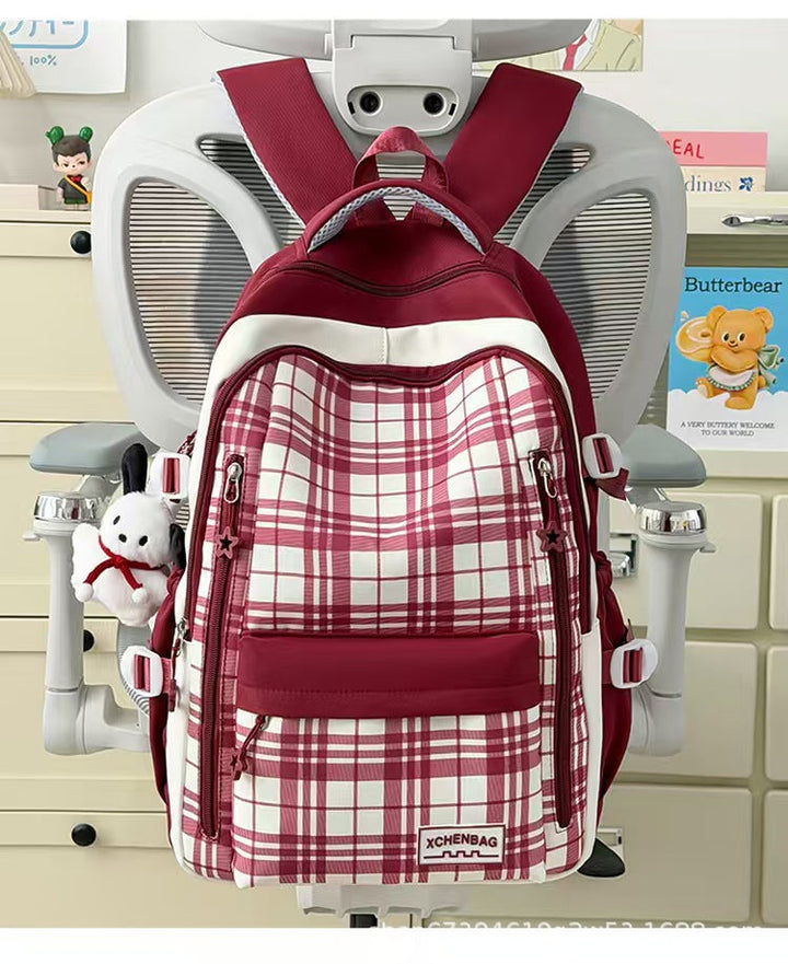 Stylish Plaid School Backpack Kalsten