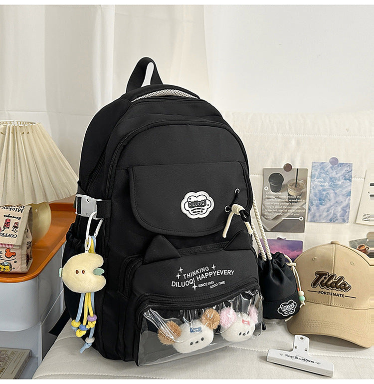 Cat-Designed Multi-Pocket School Backpack Kalsten