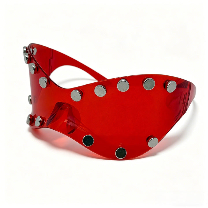 Women's futuristic designer sunglasses with decorative metal elements Kalsten
