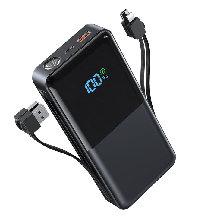 Power bank with integrated charging cables and LCD display Kalsten