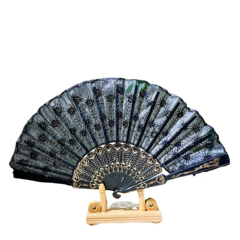 Women's folding fan with artistic decorations Kalsten