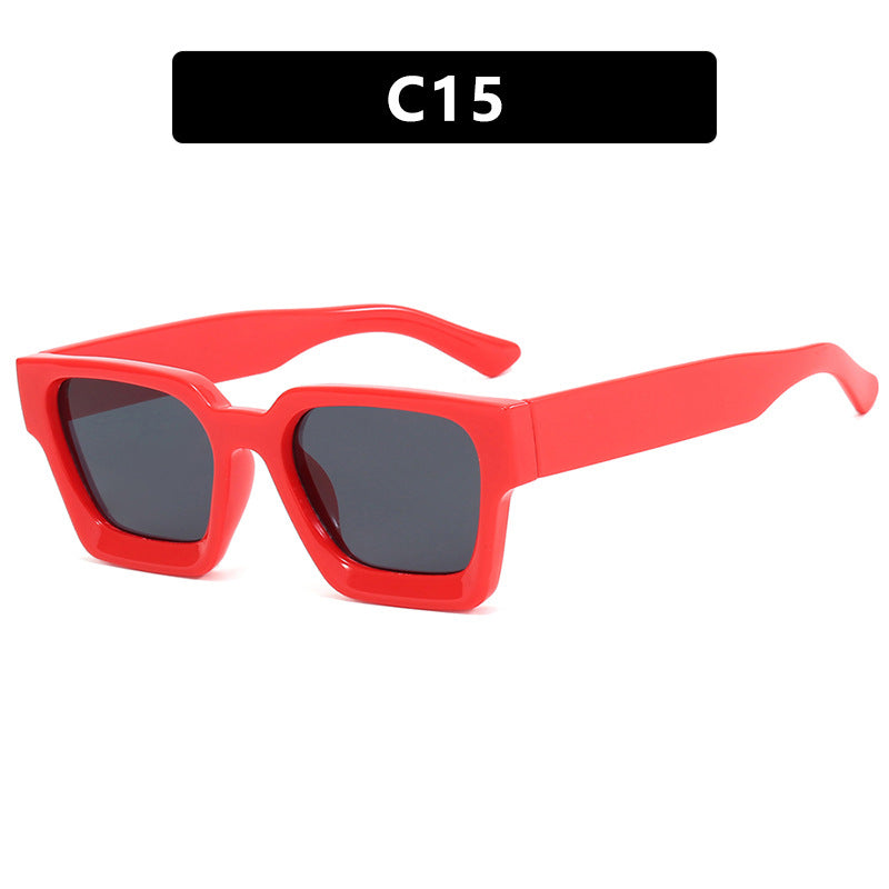 Ladies fashionable square sunglasses with sturdy frame and yellow lenses Kalsten