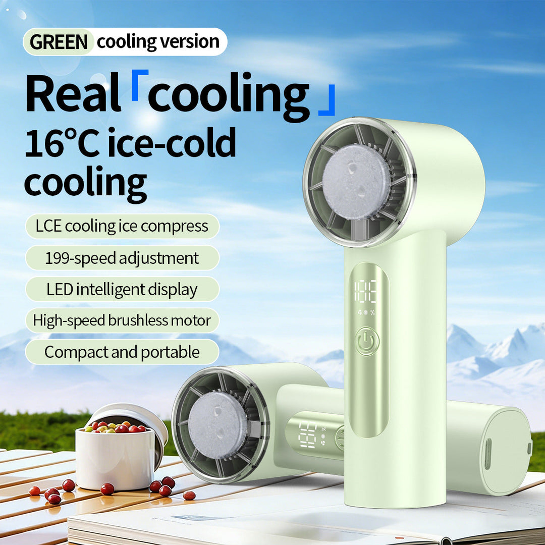 Unisex nan handheld cooling fan with ice cartridge and LED display Kalsten