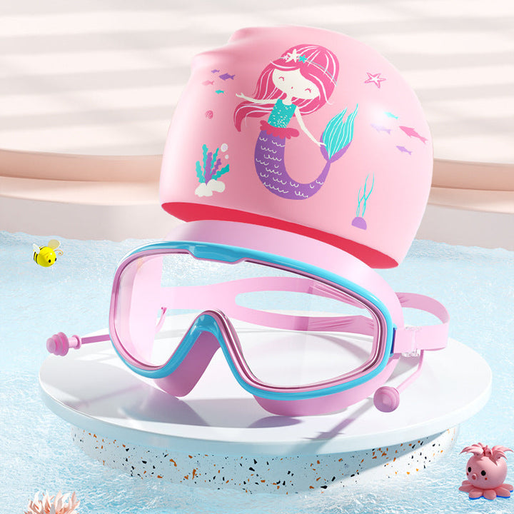 Kids Dinosaur-Themed Swim Mask and Cap Set Kalsten
