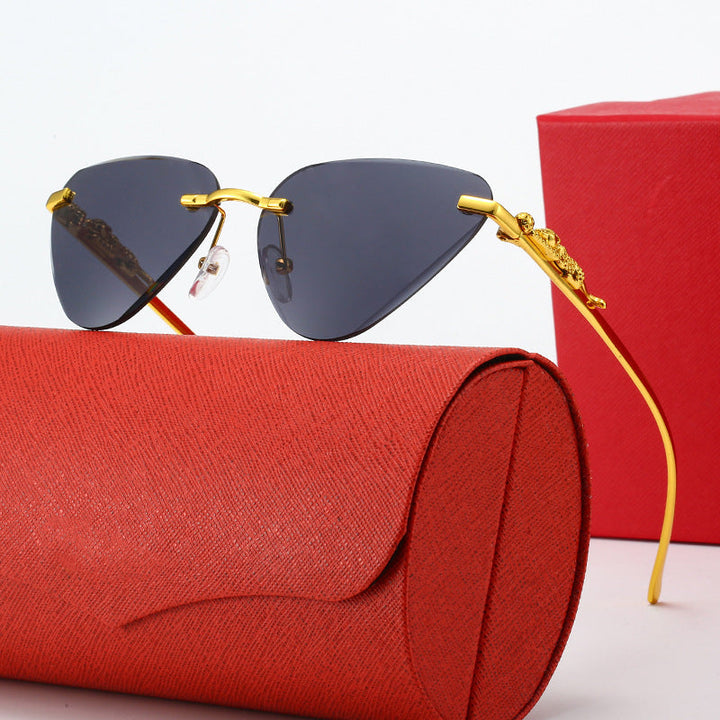 Women's Designer Sunglasses with Creative, Triangular Frame and Elegant Gold Accents Kalsten