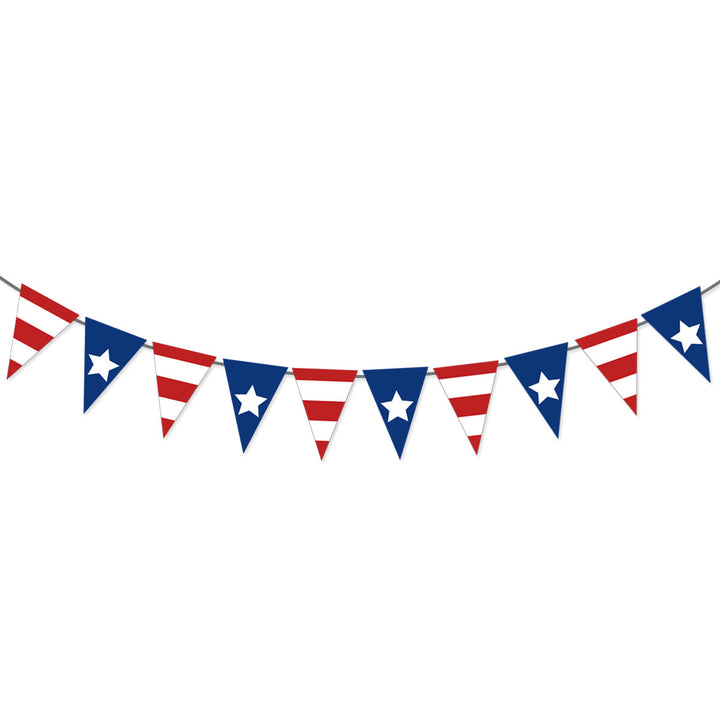 Unisex nan bunting with star motifs and stripes, weatherproof polyester party decoration Kalsten