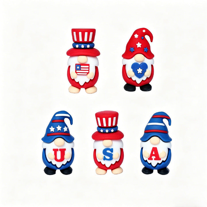 Unisex nan handcrafted decorative gnome set made of air-drying modeling clay with star and heart appliqué Kalsten