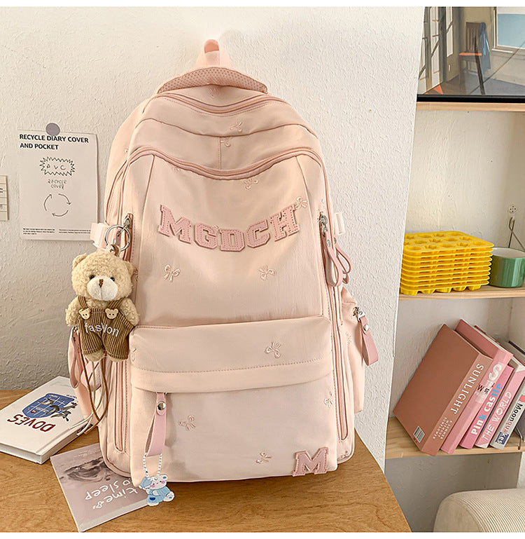 Embroidered Travel School Backpack