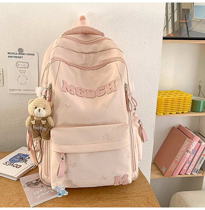Embroidered Travel School Backpack