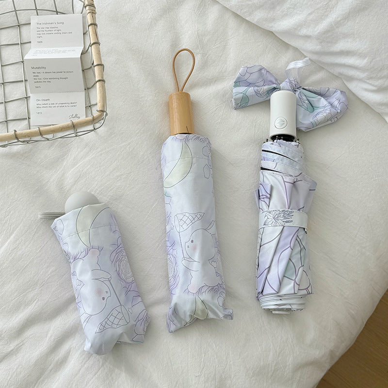 Ladies Folding Umbrella with Floral Minimalism Kalsten