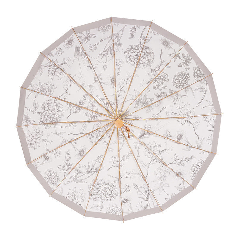 Ladies elegant automatic umbrella with ergonomic wooden handle and sturdy construction Kalsten