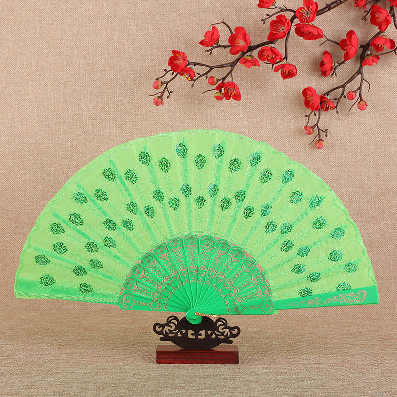 Women's folding fan with artistic decorations Kalsten