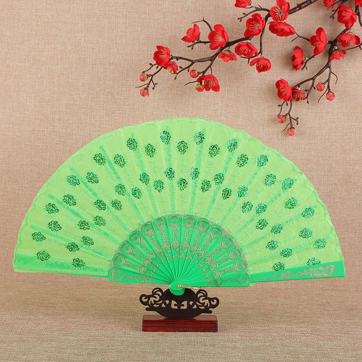 Women's folding fan with artistic decorations Kalsten