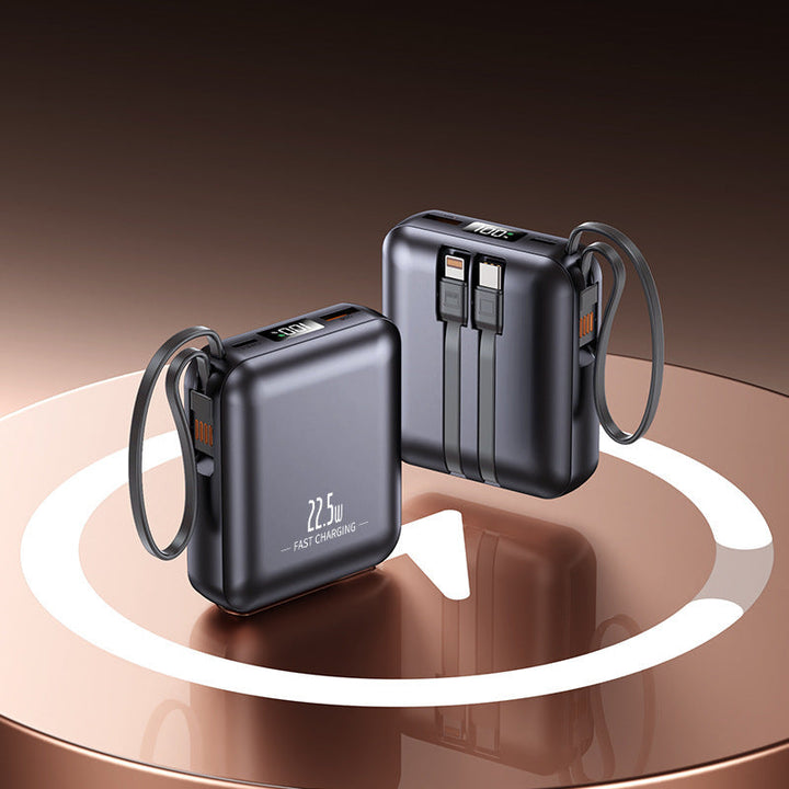 Portable power bank with fast charging function and integrated cable system Kalsten