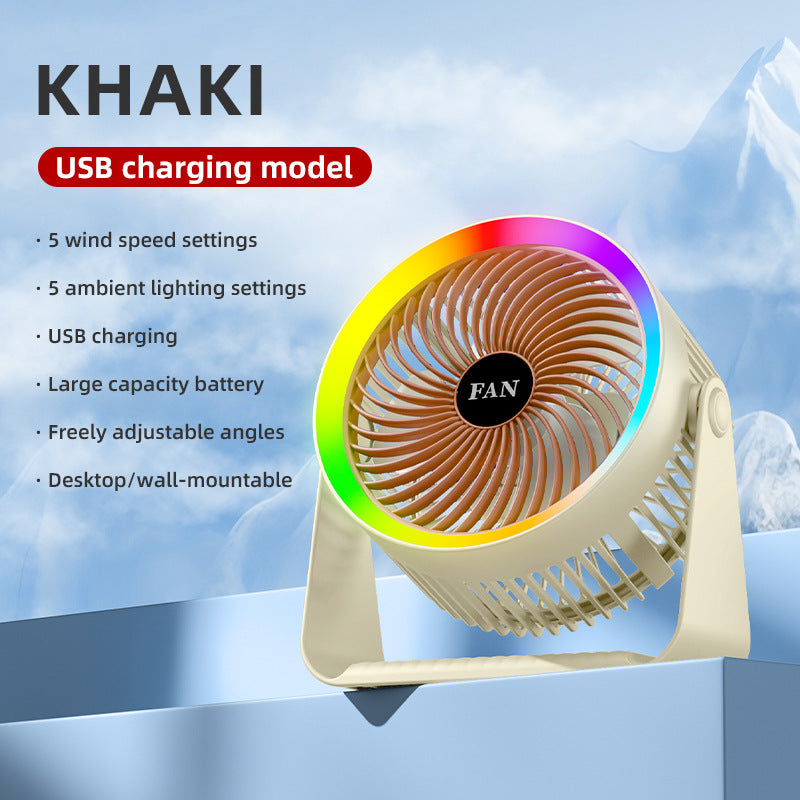 Unisex USB Rechargeable Multifunctional Desk Fan Kalsten