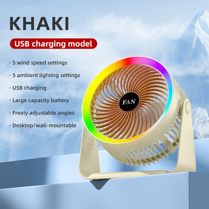 Unisex USB Rechargeable Multifunctional Desk Fan Kalsten