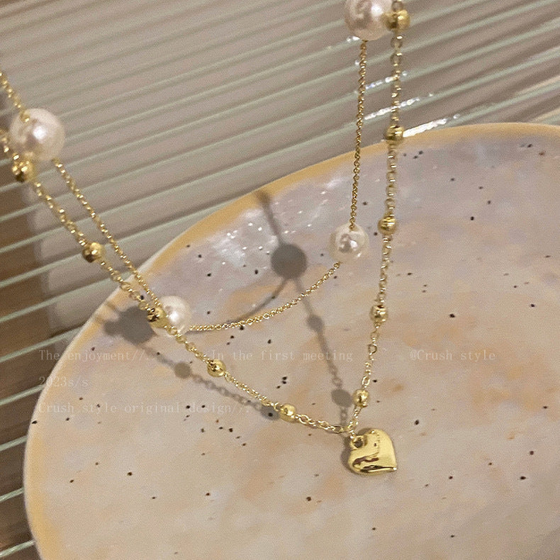 Heart-Embellished Layered Necklace Kalsten