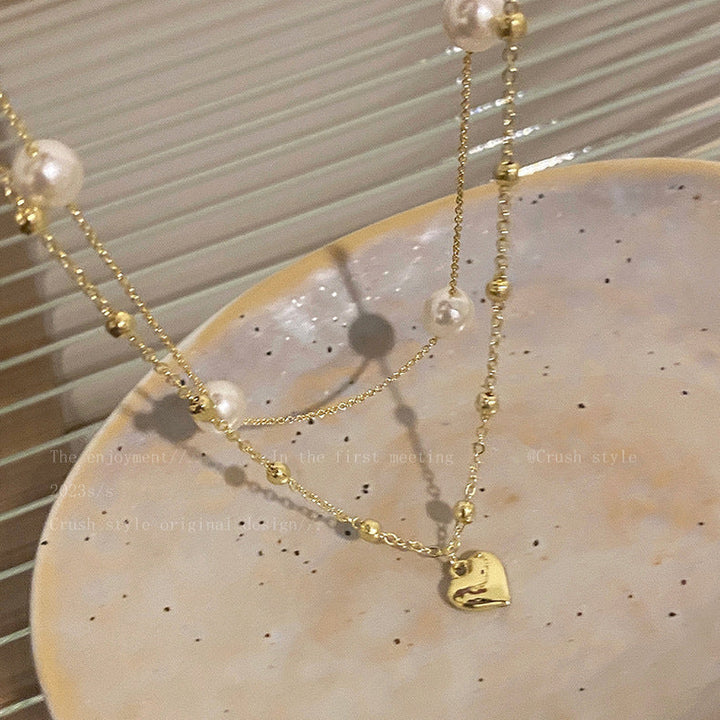 Heart-Embellished Layered Necklace Kalsten