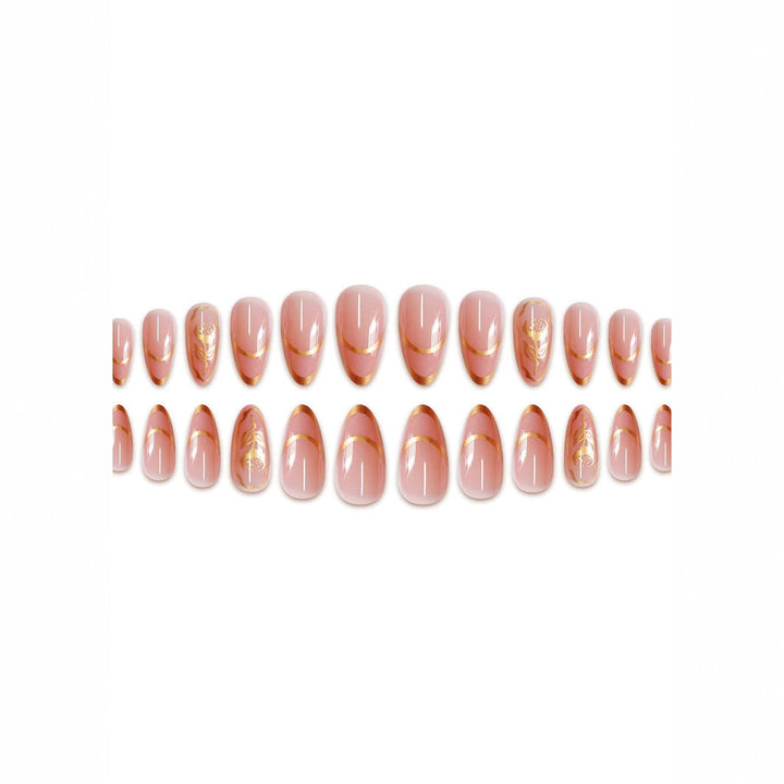 Elegant Floral Accent Press-On Nails Kalsten