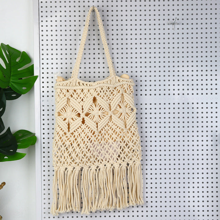 Handcrafted macrame bag with tassels Kalsten