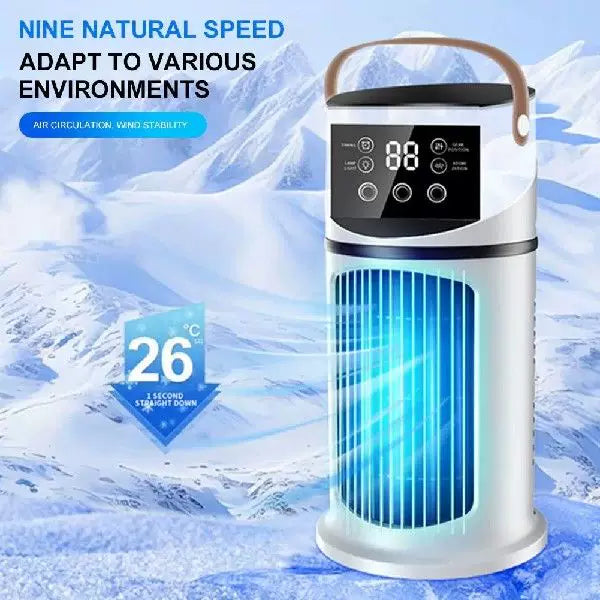 Unisex one size portable tower evaporative air cooler with LED touch display programmable thermostat and ergonomic carrying handle Kalsten